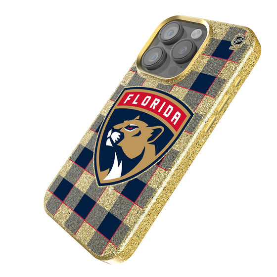 Florida Panthers Plaid Bling Phone Case-1