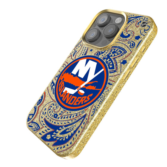 New York Islanders Paisley Bling Phone Case-1