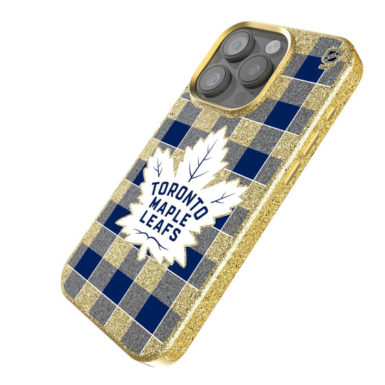 Toronto Maple Leafs Plaid Bling Phone Case-1