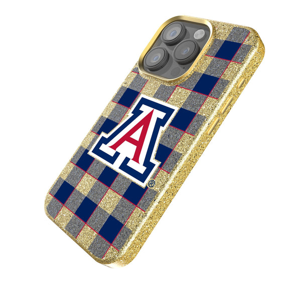 Arizona Wildcats Plaid Bling Phone Case-1