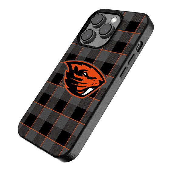 Oregon State Beavers Plaid Magnetic Phone Case-2