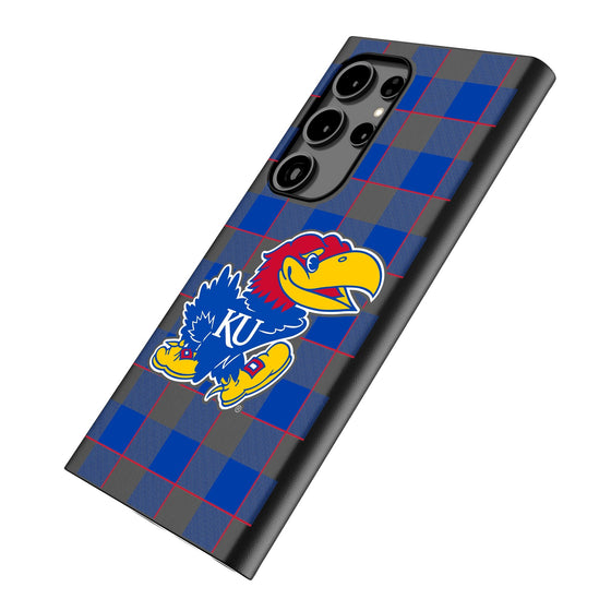 University of Kansas Jayhawks Plaid MagSafe Compatible Phone Case-1