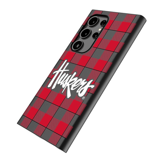 University of Nebraska Huskers Plaid MagSafe Compatible Phone Case-1