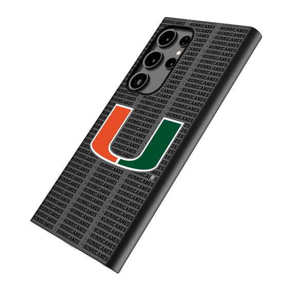 University of Miami Hurricanes Text Backdrop MagSafe Compatible Phone Case-1