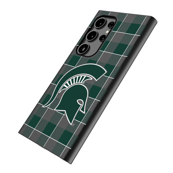 Michigan State University Spartans Plaid MagSafe Compatible Phone Case-1