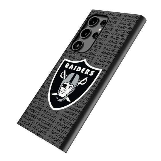 Las Vegas Raiders Text Backdrop MagSafe Compatible Phone Case-1