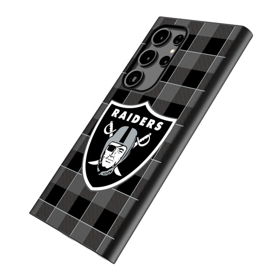 Las Vegas Raiders Plaid MagSafe Compatible Phone Case-1