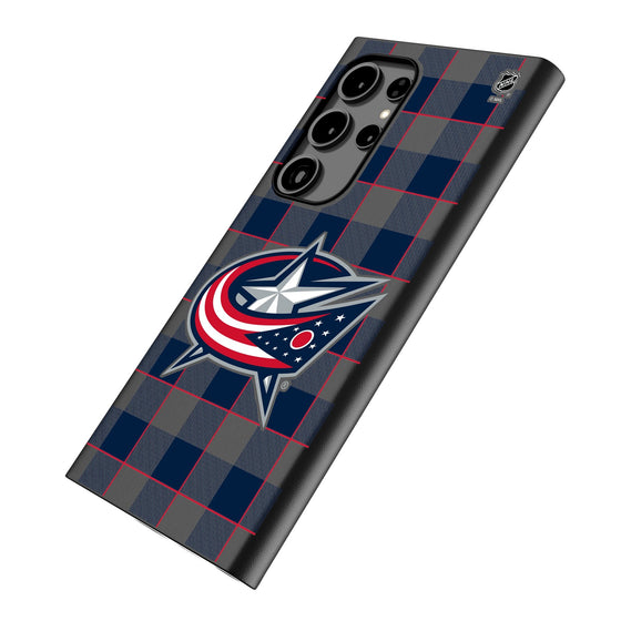 Columbus Blue Jackets Plaid MagSafe Compatible Phone Case-1