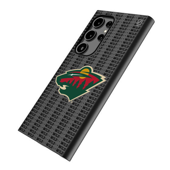 Minnesota Wild Text Backdrop MagSafe Compatible Phone Case-1