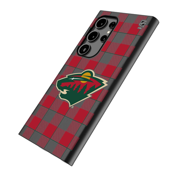 Minnesota Wild Plaid MagSafe Compatible Phone Case-1