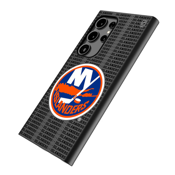 New York Islanders Text Backdrop MagSafe Compatible Phone Case-1