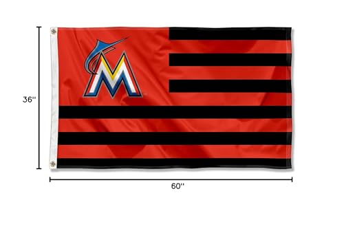 WinCraft Miami Marlins Stars and Stripes Nation 3x5 Flag