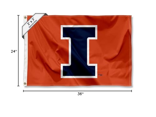 College Flags & Banners Co. Illinois Fighting Illini Small 2x3 Foot Flag