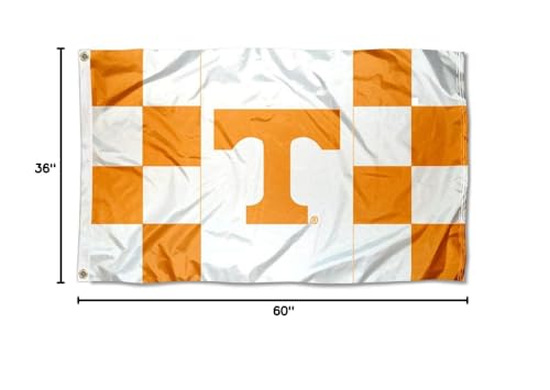 College Flags & Banners Co. Tennessee Volunteers Checkerboard Stripes Flag and USA 3x5 Set