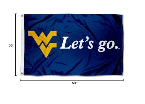 West Virginia Mountaineers Let's Go Flag and USA 3x5 Flag Set