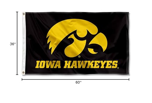 College Flags & Banners Co. Iowa Hawkeyes Black University Large College Flag