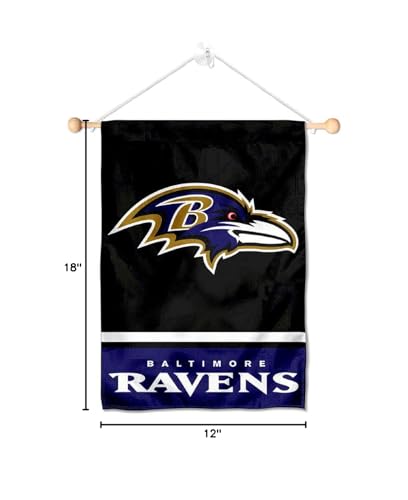 Baltimore Ravens Banner Window Wall Hanging Flag with Suction Cup