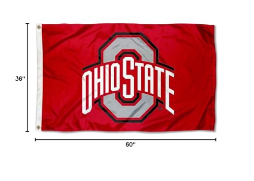 College Flags & Banners Co. Ohio State Buckeyes Polyester Outdoor 3x5 Grommet Banner Flag