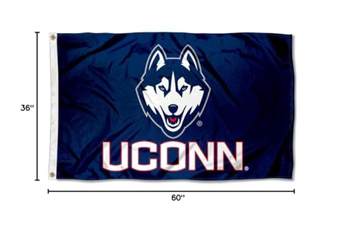 College Flags & Banners Co. UCONN Huskies and USA Flag 3x5 Set