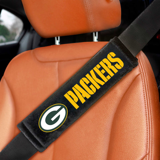 Green Bay Packers Embroidered Seatbelt Pad - 2 Pieces