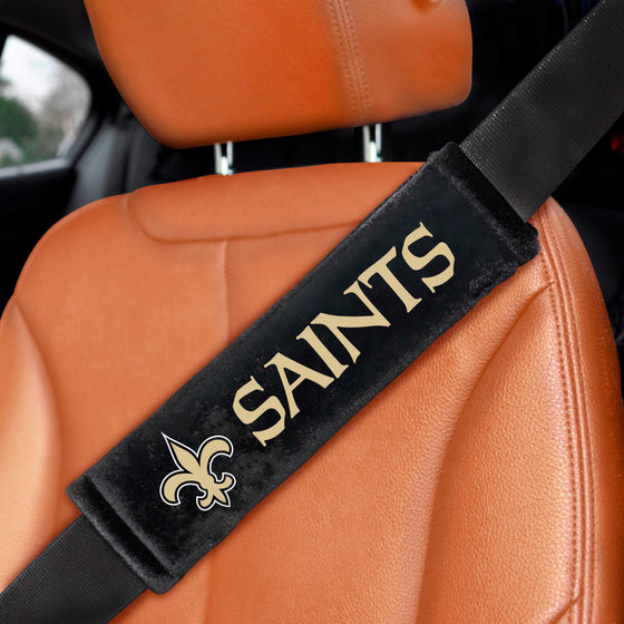 New Orleans Saints Embroidered Seatbelt Pad - 2 Pieces