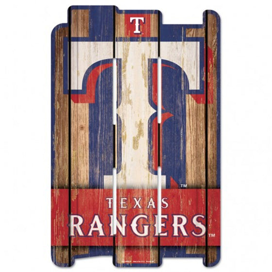 Texas Rangers Sign 11x17 Wood Fence Style - Special Order