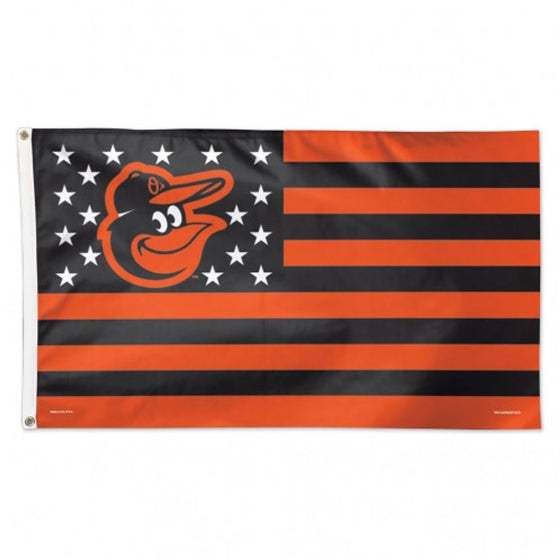 Baltimore Orioles Flag 3x5 Deluxe Style Stars and Stripes Design - Special Order