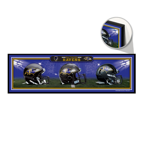 Baltimore Ravens Sign 9x30 Wood Helmets Design - Special Order