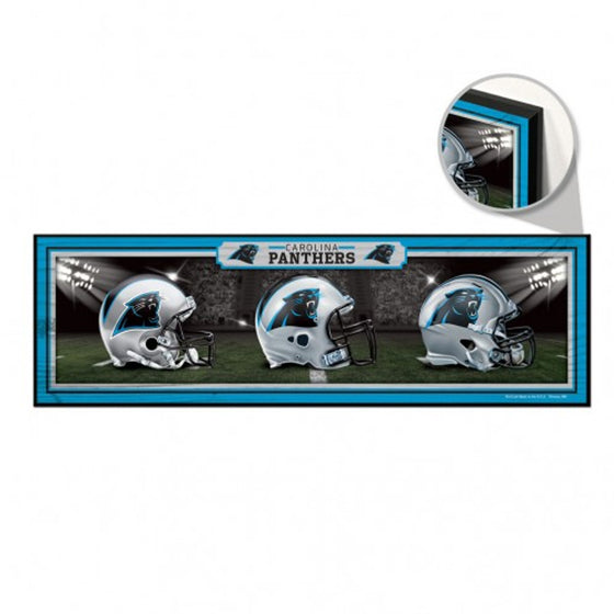 Carolina Panthers Sign 9x30 Wood Helmets Design - Special Order