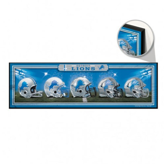 Detroit Lions Sign 9x30 Wood Helmets Design - Special Order