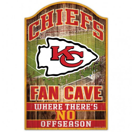 Kansas City Chiefs Wood Sign - 11"x17" Fan Cave Design (CDG)