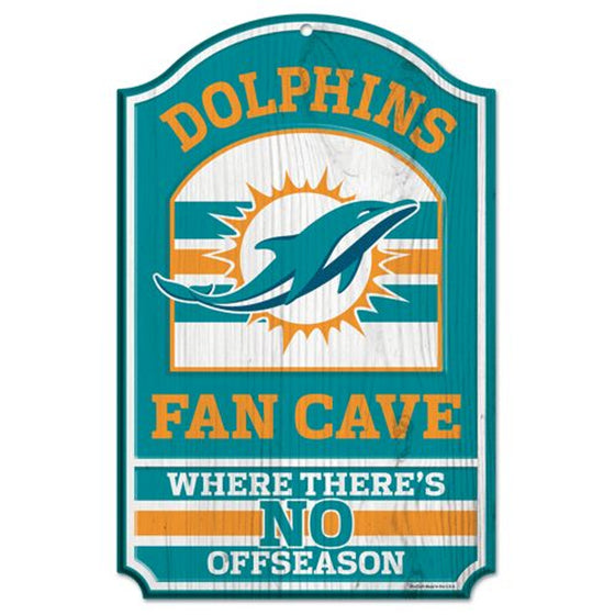 Miami Dolphins Wood Sign - 11"x17" Fan Cave Design (CDG)