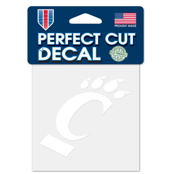 Cincinnati Bearcats Decal 4x4 Perfect Cut White - Special Order