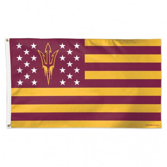 Arizona State Sun Devils Flag 3x5 Deluxe Style Stars and Stripes Design - Special Order