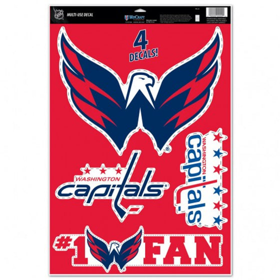 Washington Capitals Decal 11x17 Multi Use 4 Decals - Special Order