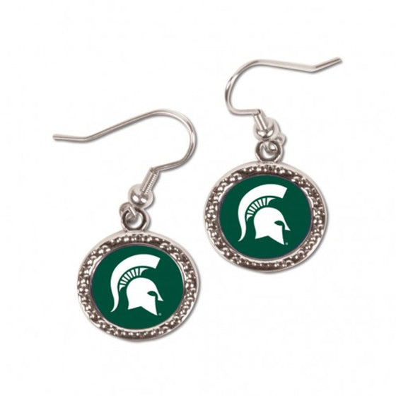 Michigan State Spartans Earrings Round Style (CDG)