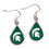 Michigan State Spartans Earrings Tear Drop Style (CDG)