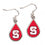 North Carolina State Wolfpack Earrings Tear Drop Style (CDG)