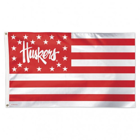 Nebraska Cornhuskers Flag 3x5 Deluxe Stars and Stripes (CDG)