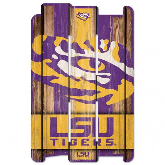 LSU Tigers Wood Fence Sign (CDG)