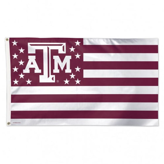 Texas A&M Aggies Flag 3x5 Deluxe Style Stars and Stripes Design - Special Order