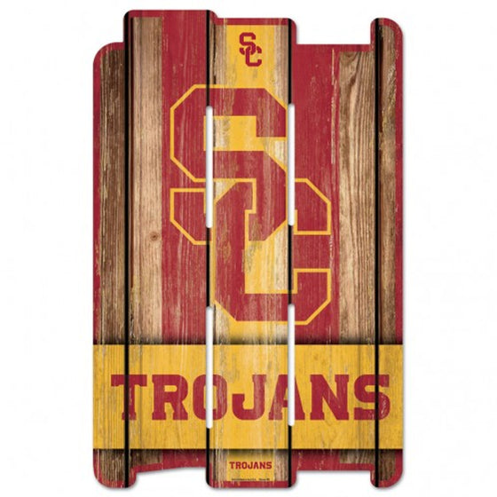 USC Trojans Sign 11x17 Wood Fence Style - Special Order