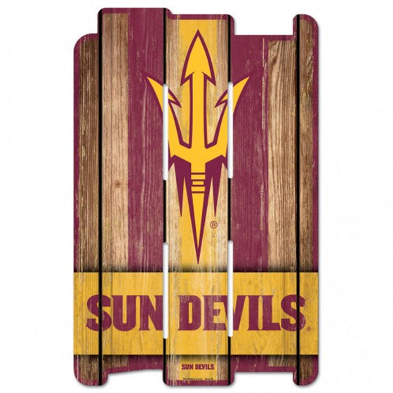 Arizona State Sun Devils Sign 11x17 Wood Fence Style - Special Order