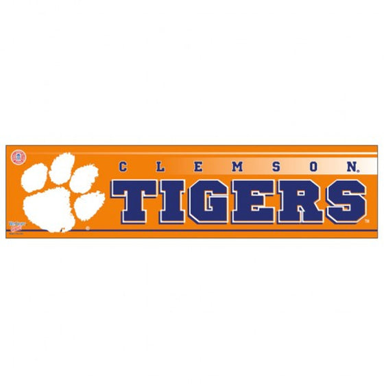 Clemson Tigers Decal 3x12 Bumper Strip Style - Special Order