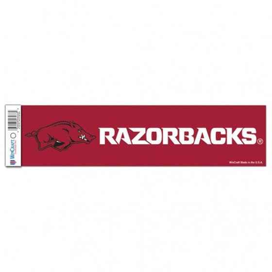 Arkansas Razorbacks Decal 3x12 Bumper Strip Style - Special Order