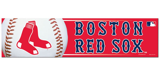 Boston Red Sox Bumper Sticker - Red Background - Special Order