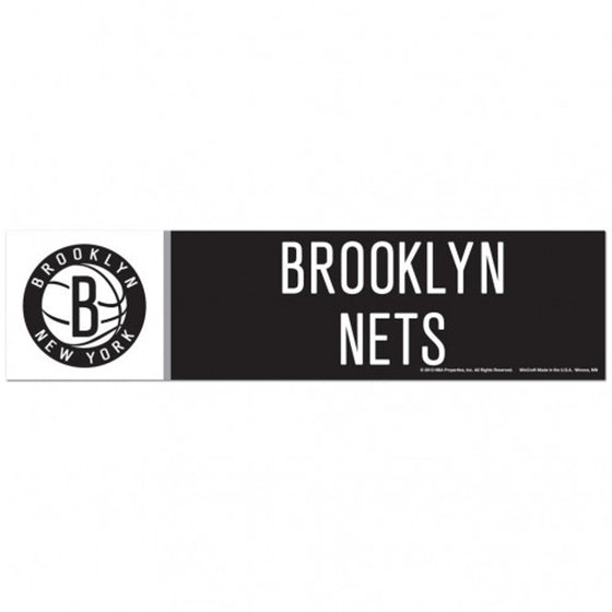 Brooklyn Nets Decal 3x12 Bumper Strip Style - Special Order