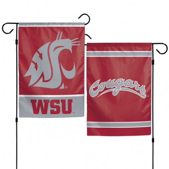 Washington State Cougars Flag 12x18 Garden Style 2 Sided - Special Order