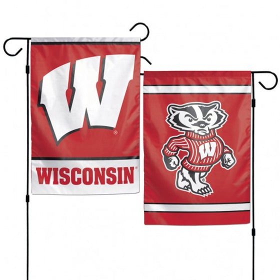 Wisconsin Badgers Flag 12x18 Garden Style 2 Sided (CDG)