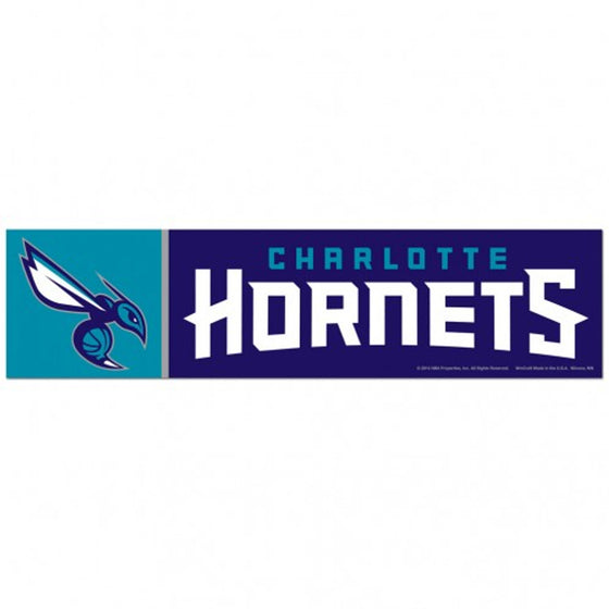 Charlotte Hornets Decal 3x12 Bumper Strip Style - Special Order